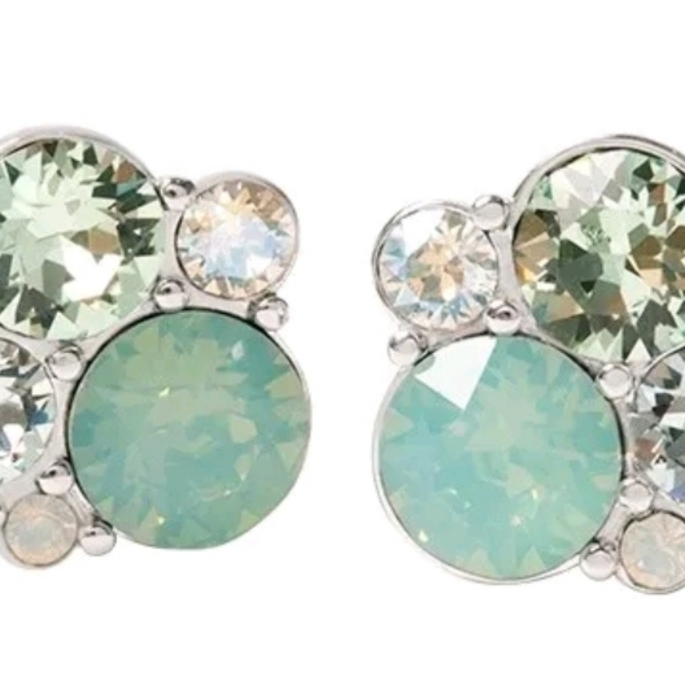 origami owl earrings New ( Silver cluster earrings opal)